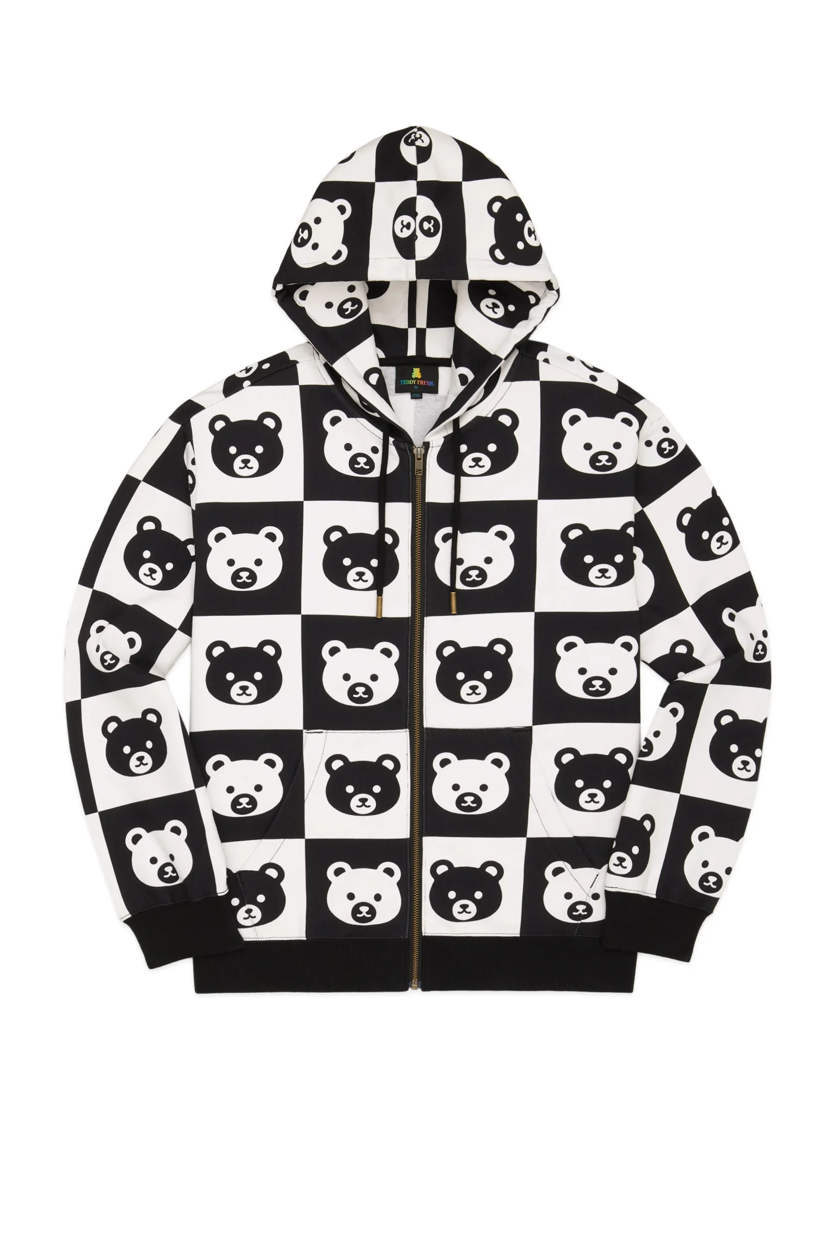 Bear Check Zip Hoodie-Teddy Fresh Best