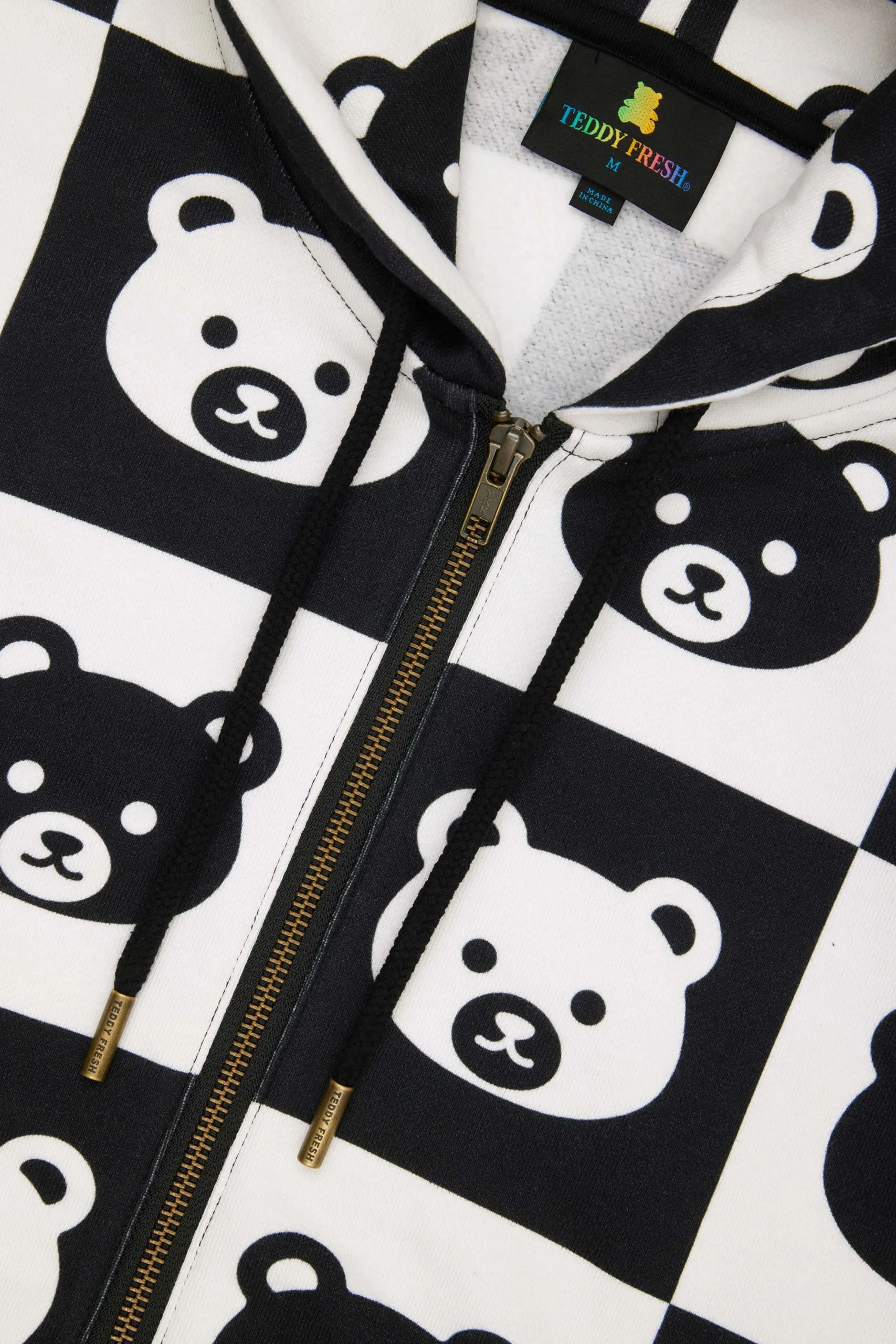 Bear Check Zip Hoodie-Teddy Fresh Best