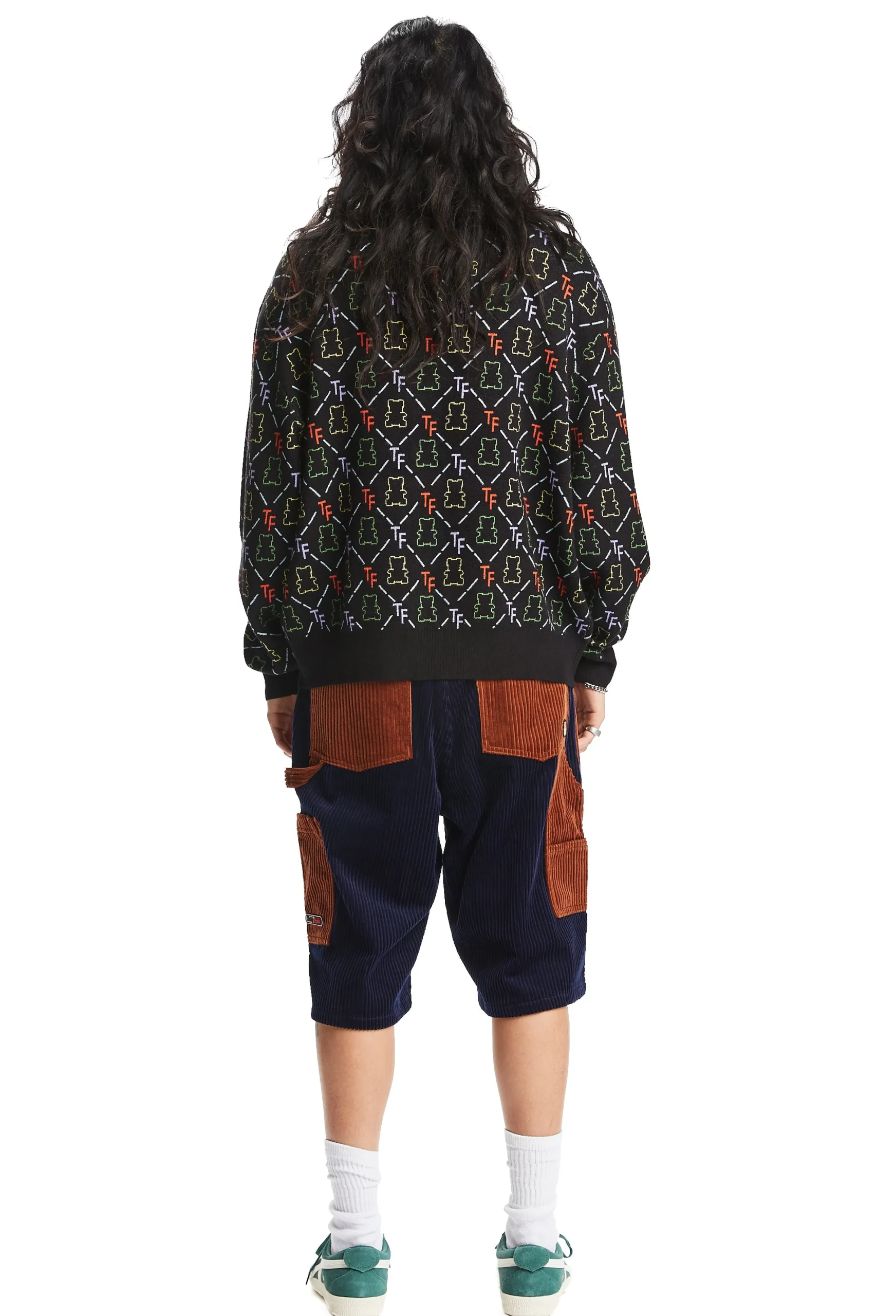 Bear Jacquard Polo Sweater-Teddy Fresh Hot