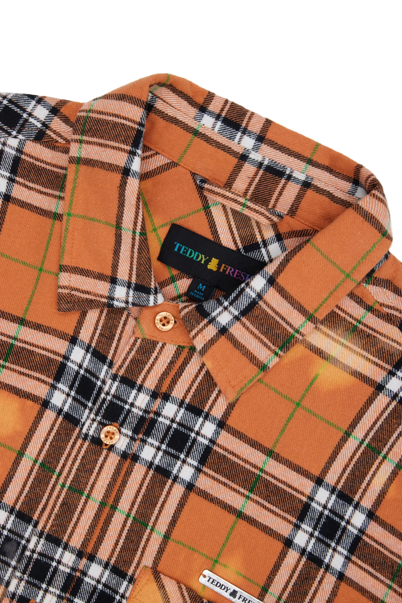Bleached Flannel Shirt-Teddy Fresh Shop