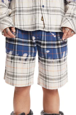 Bleached Flannel Shorts-Teddy Fresh Best