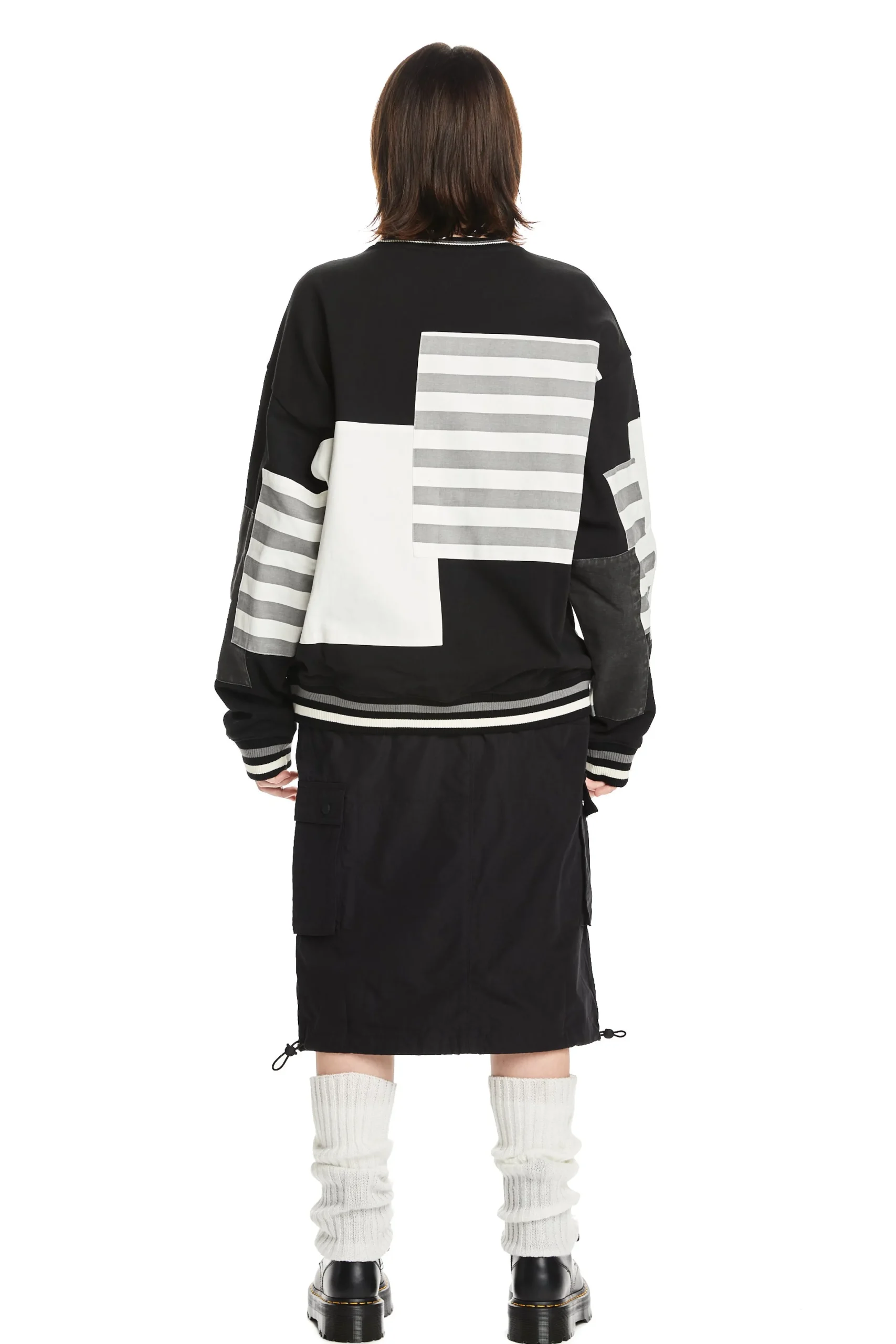 Box Paneled Crewneck-Teddy Fresh Cheap