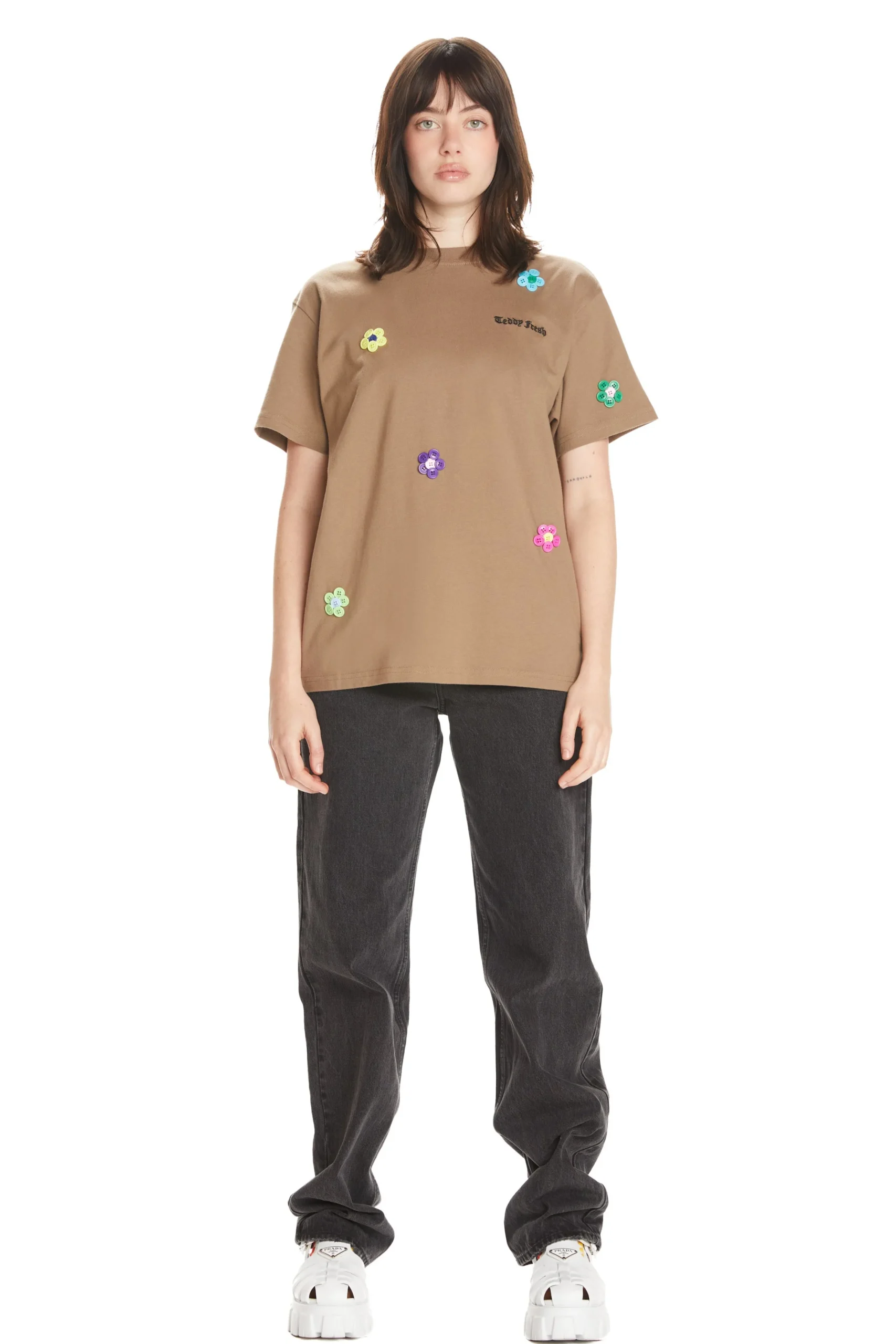 Button Flowers Tee-Teddy Fresh Best
