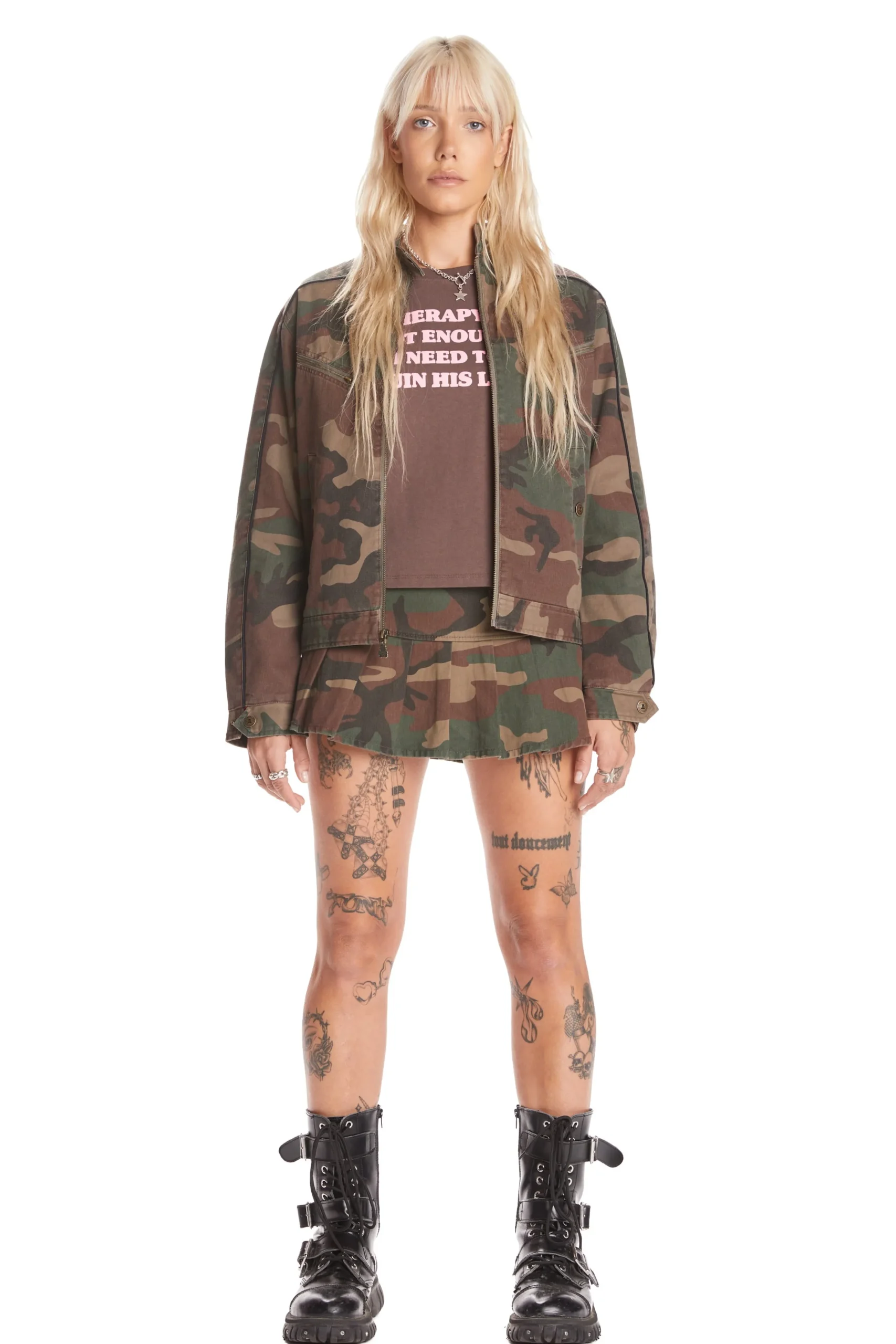 Camo Moto Jacket-Teddy Fresh Flash Sale