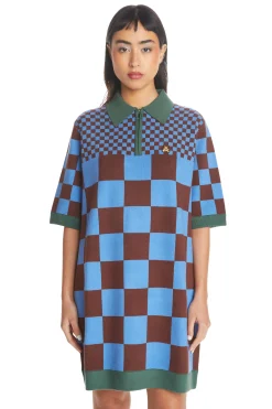 Check Clash Sweater Dress-Teddy Fresh Store
