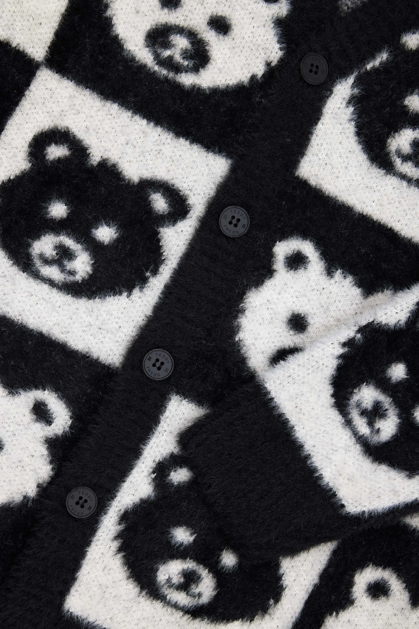Checkered Bear Cardigan-Teddy Fresh Fashion