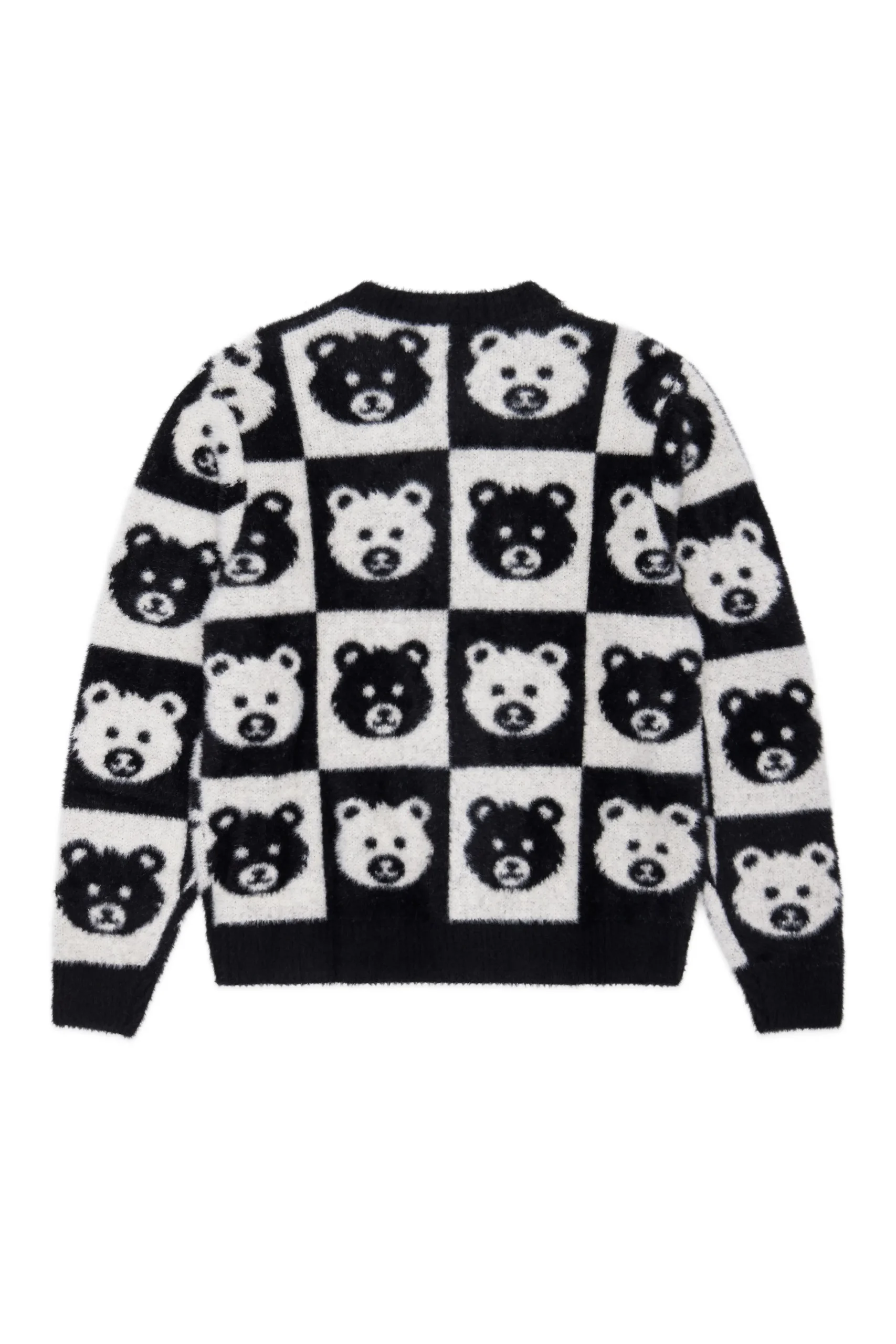 Checkered Bear Cardigan-Teddy Fresh Fashion