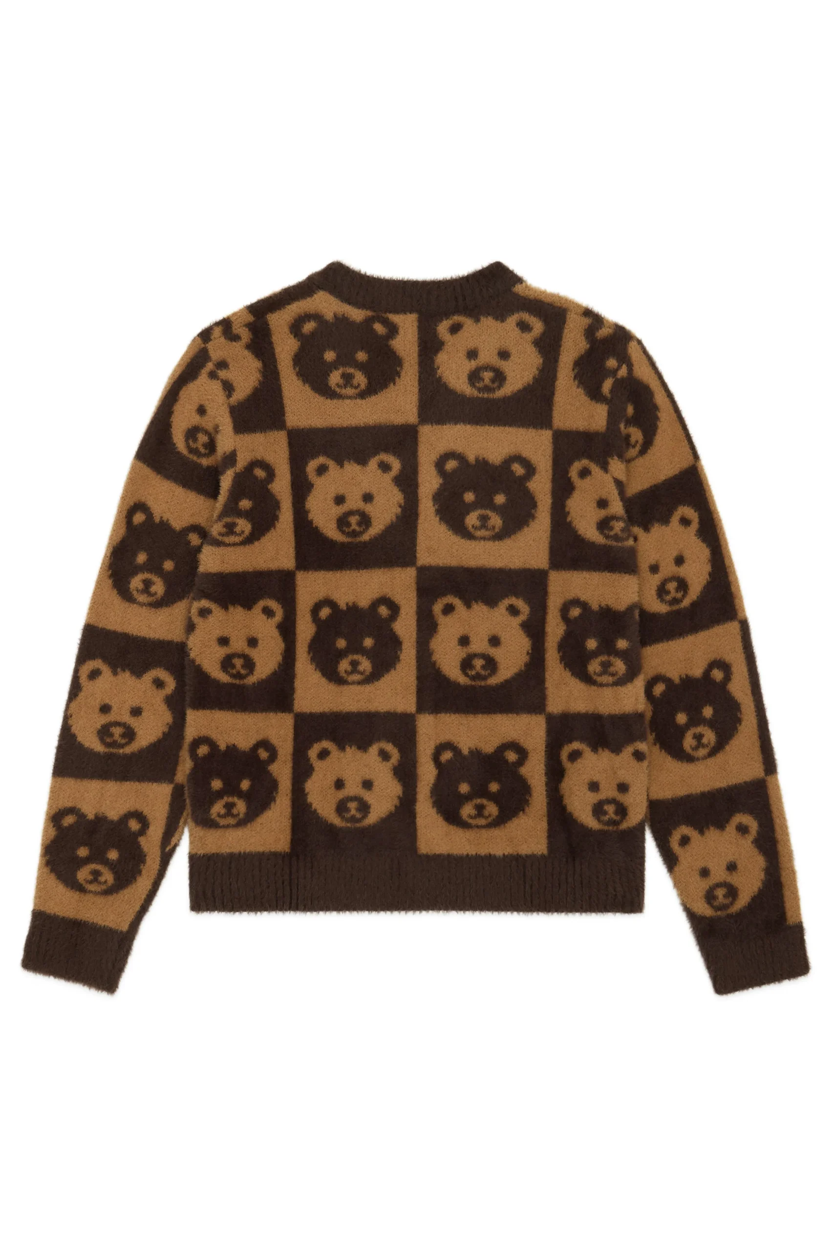 Checkered Bear Cardigan-Teddy Fresh Fashion