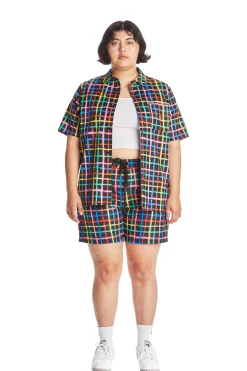 Crayon Checkered Camp Shirt-Teddy Fresh Fashion