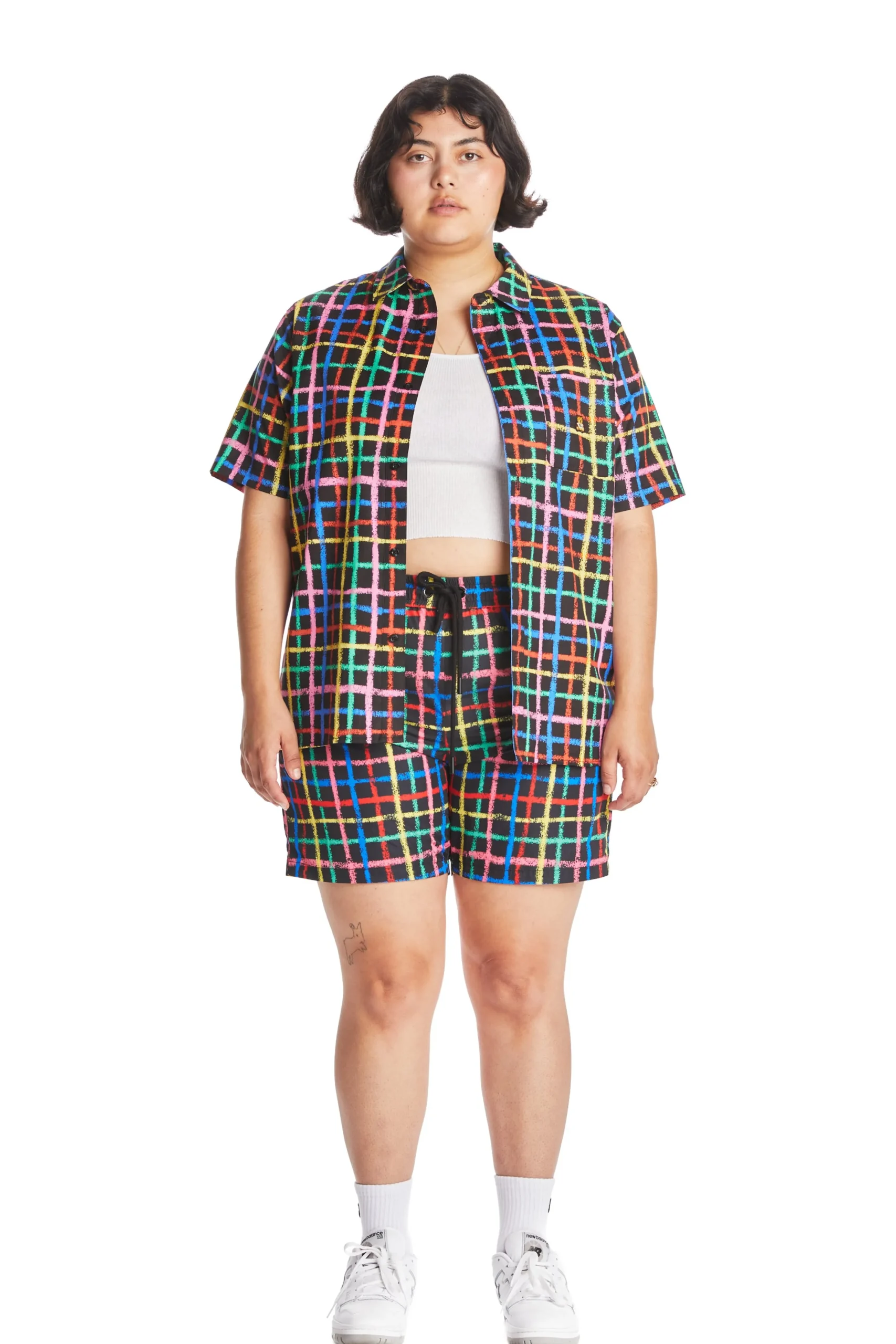 Crayon Checkered Camp Shirt-Teddy Fresh Fashion