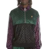 Embossed Checker Velour Zip Funnel Neck-Teddy Fresh Sale