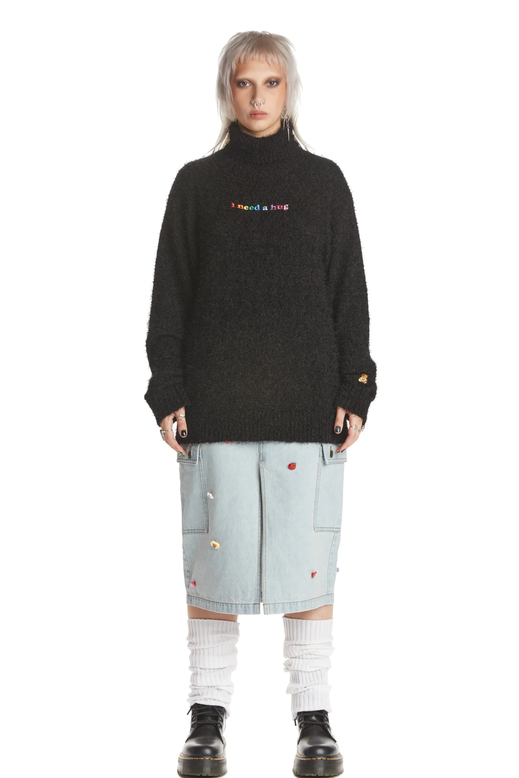 Fuzzy Oversized Turtleneck-Teddy Fresh Flash Sale