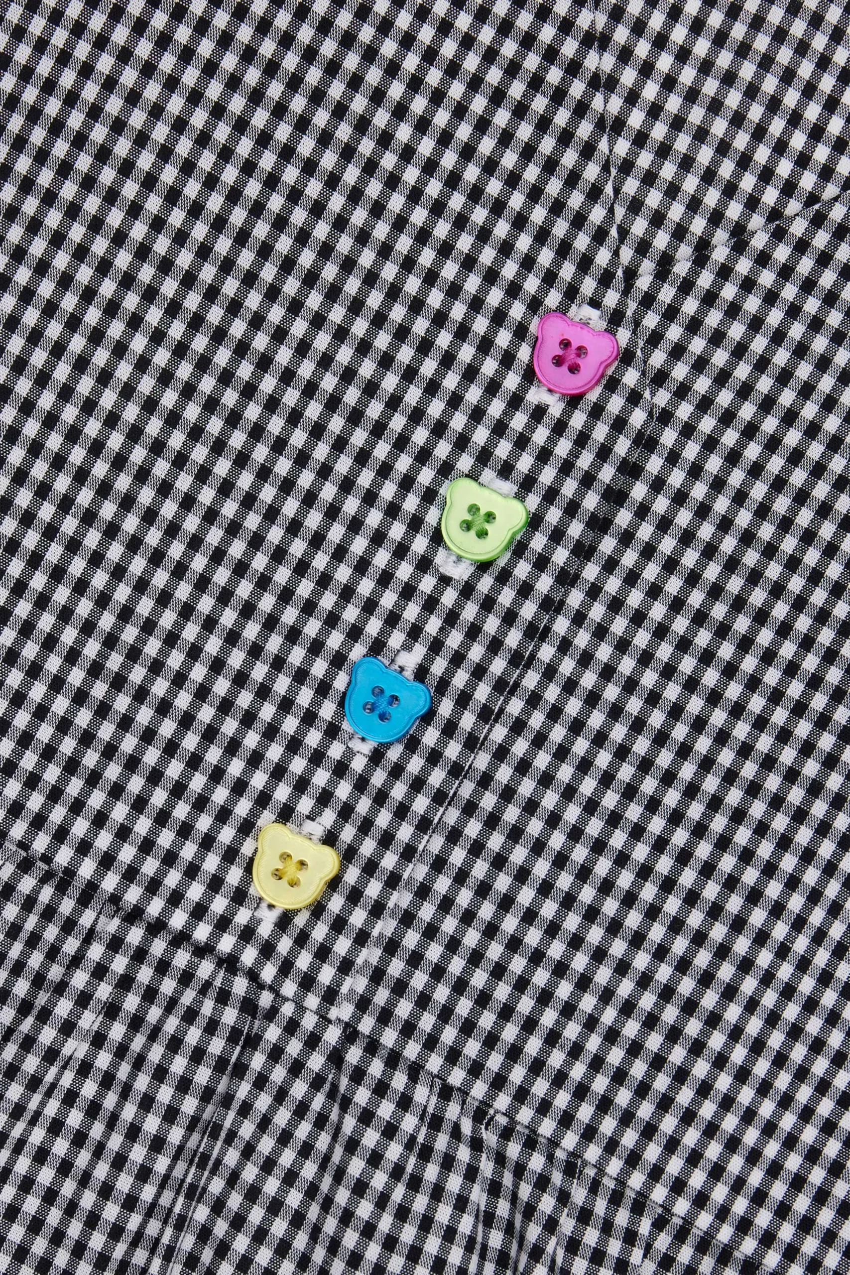 Gingham Button Dress-Teddy Fresh New