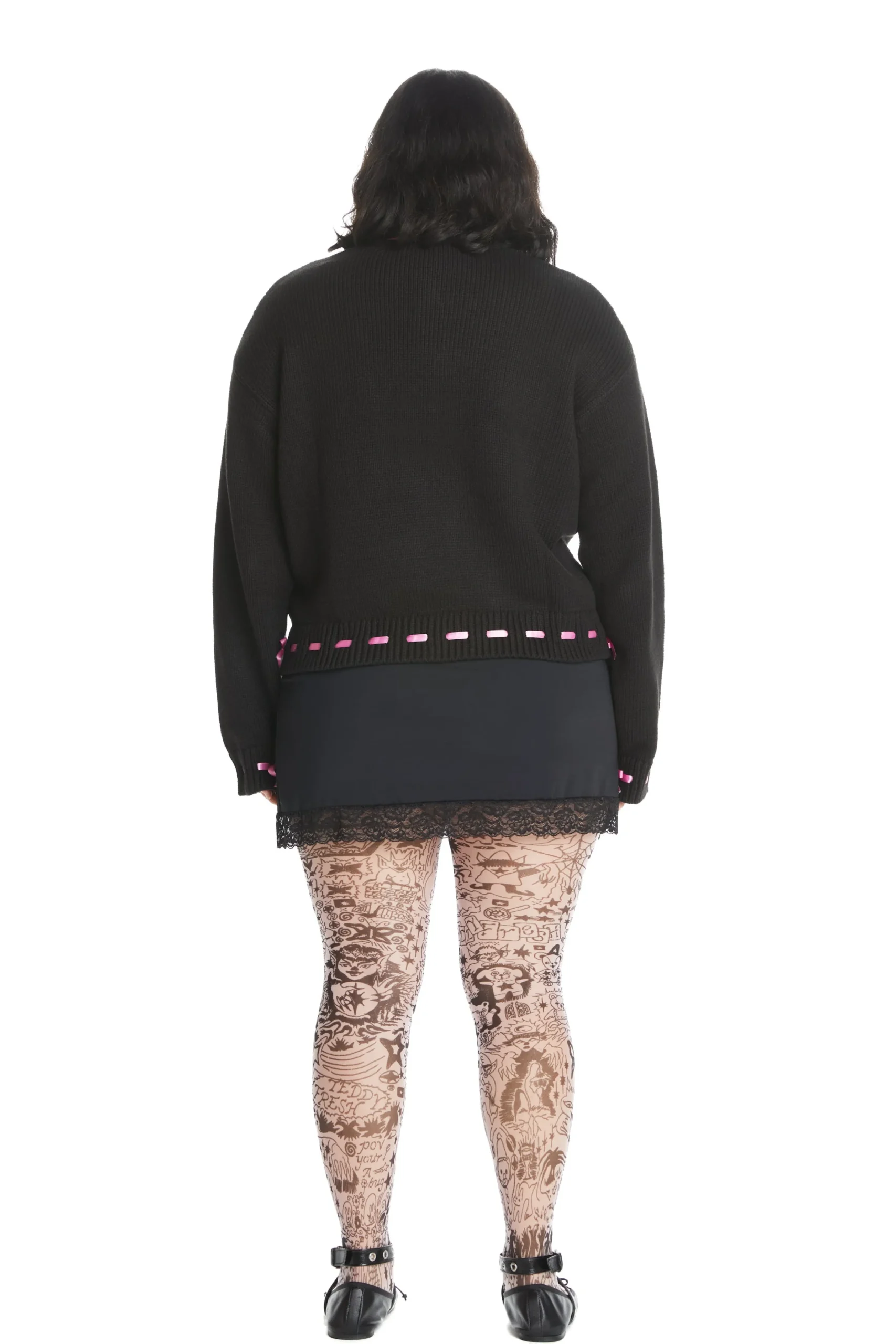 I Heart U Ribbon Weave Sweater-Teddy Fresh Store