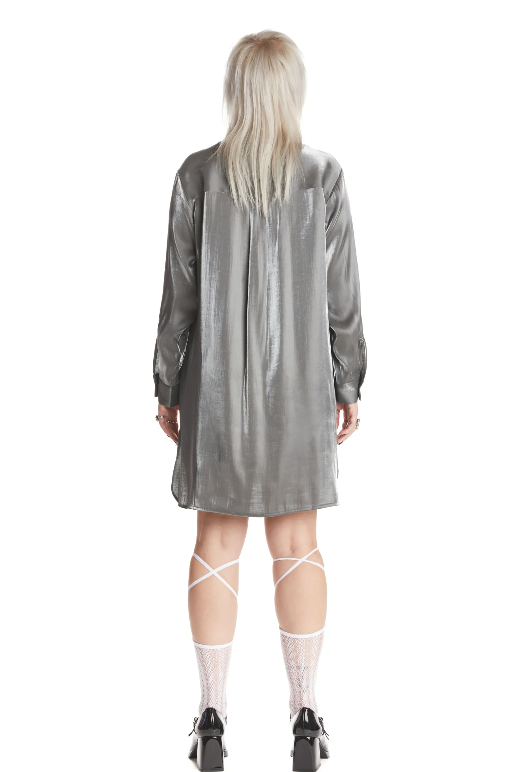 Iridescent Shirt Dress-Teddy Fresh Fashion