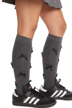 Knee High Bow Socks-Teddy Fresh New