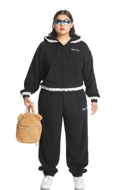 Lace Trim Sweatpants-Teddy Fresh Clearance