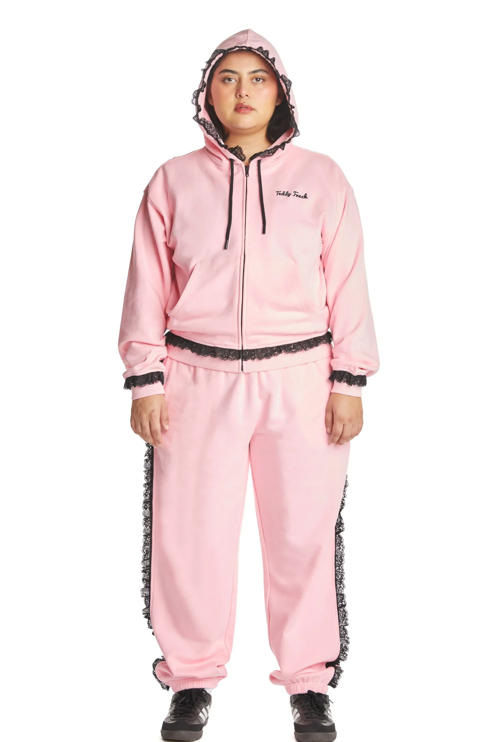 Lace Trim Sweatpants-Teddy Fresh Clearance