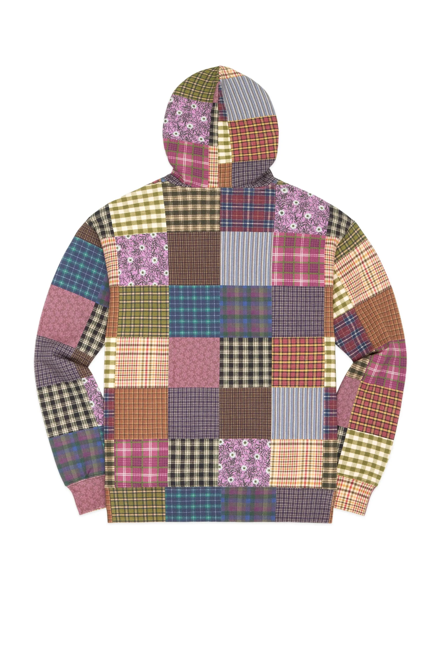 Quilt Print Zip Hoodie-Teddy Fresh Clearance