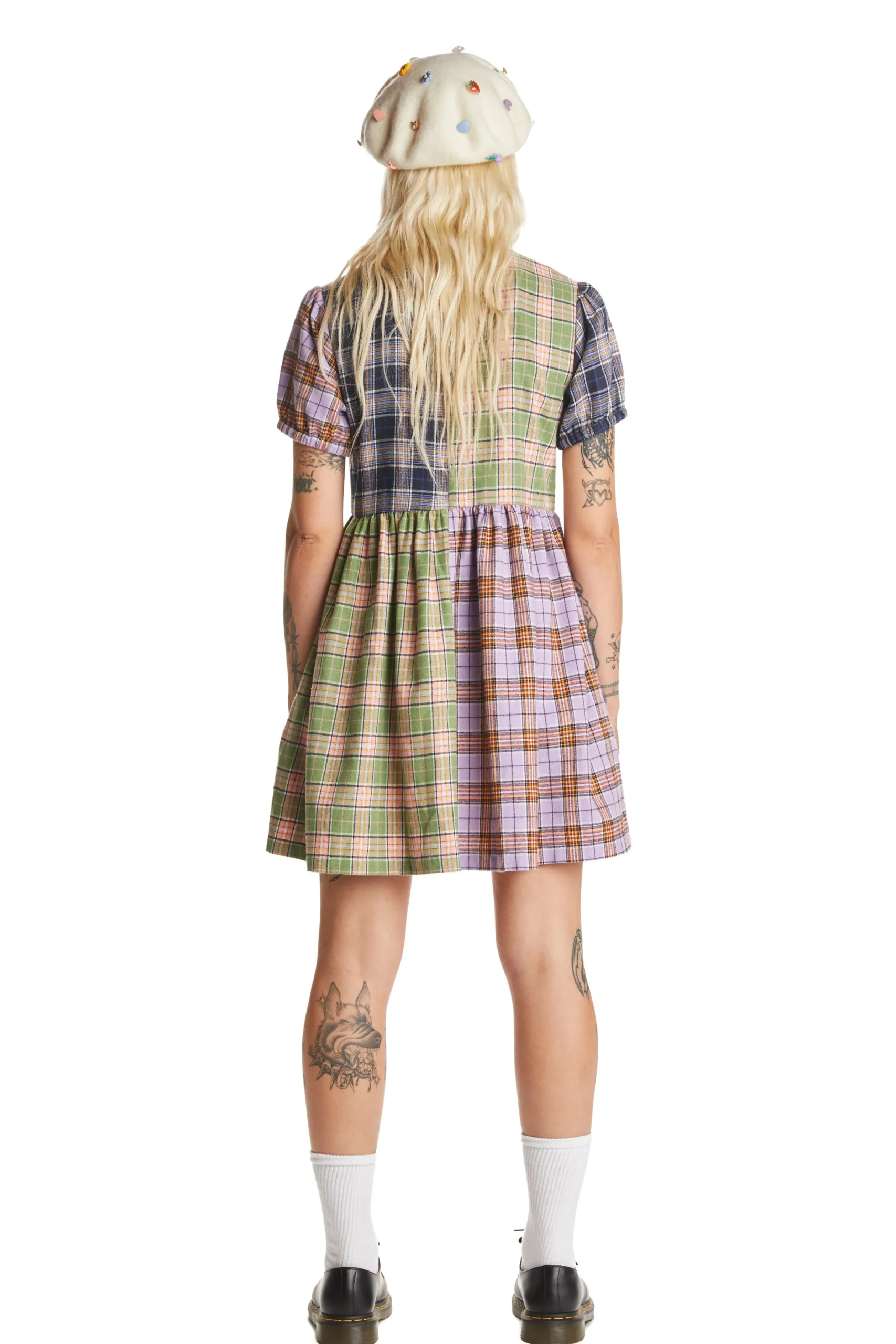 Short Sleeve Plaid Dress-Teddy Fresh Best