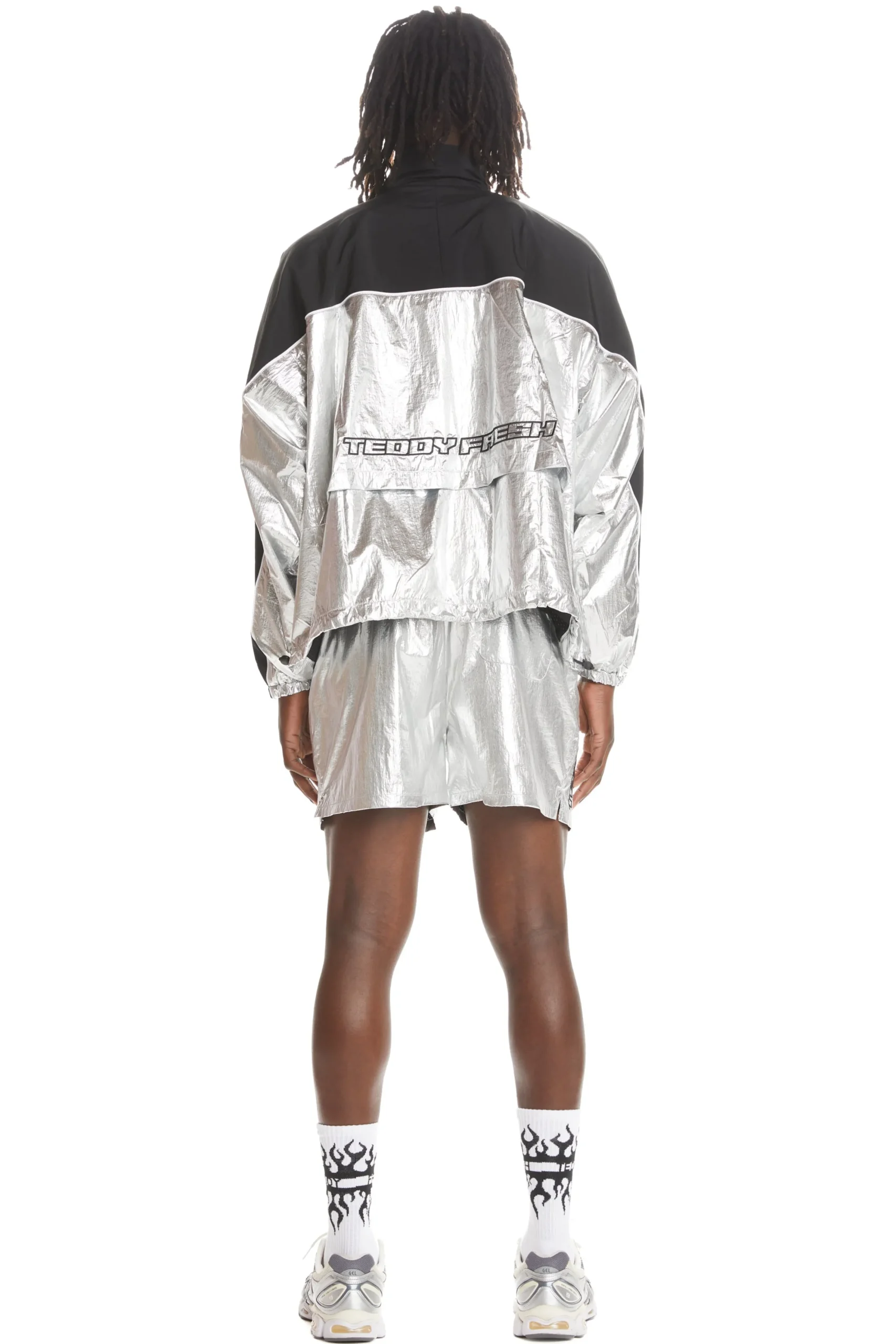 Silver Panel Track Jacket-Teddy Fresh Flash Sale