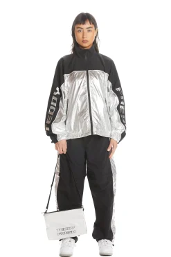Silver Panel Track Jacket-Teddy Fresh Flash Sale