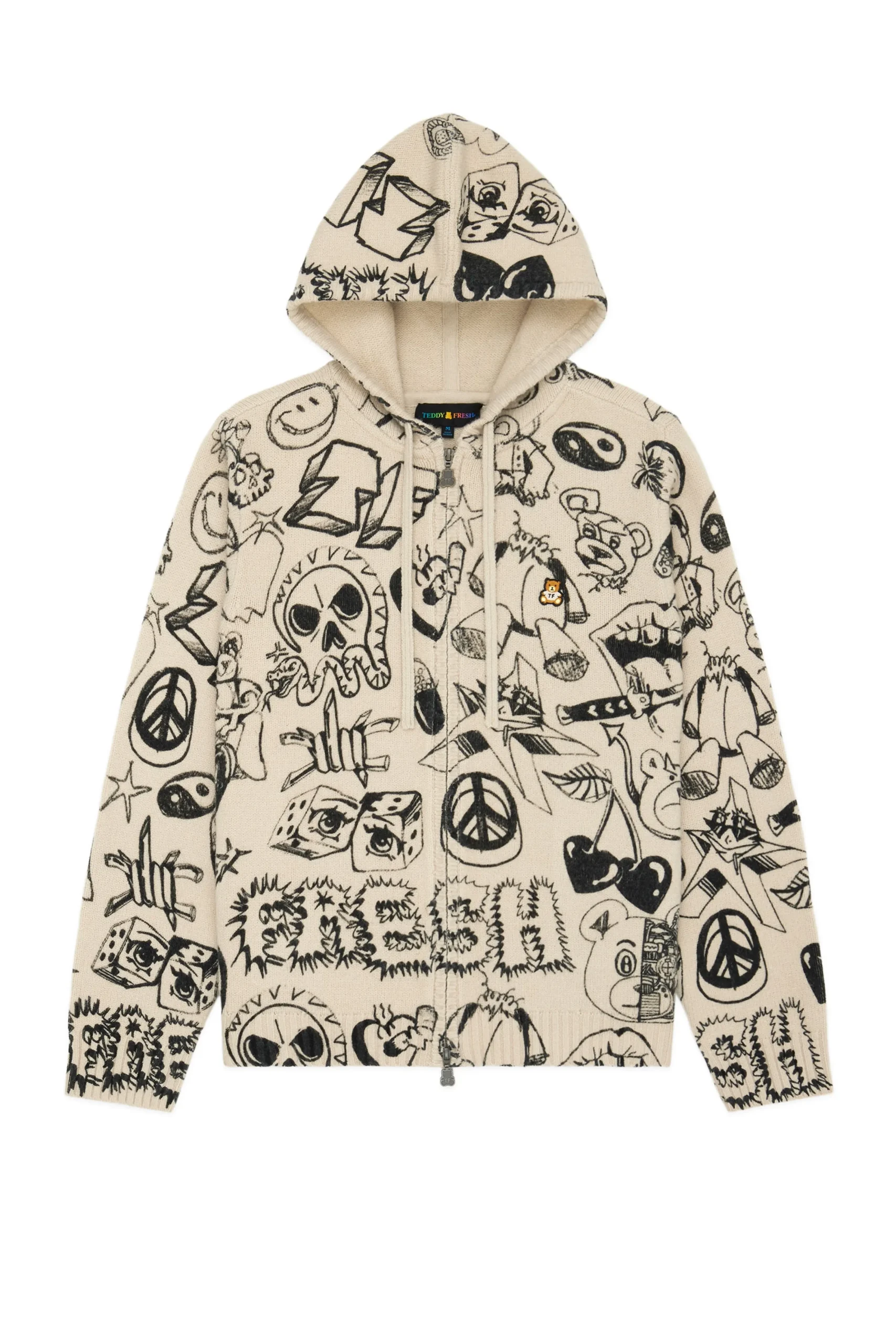 Sketches Knit Hoodie-Teddy Fresh Outlet