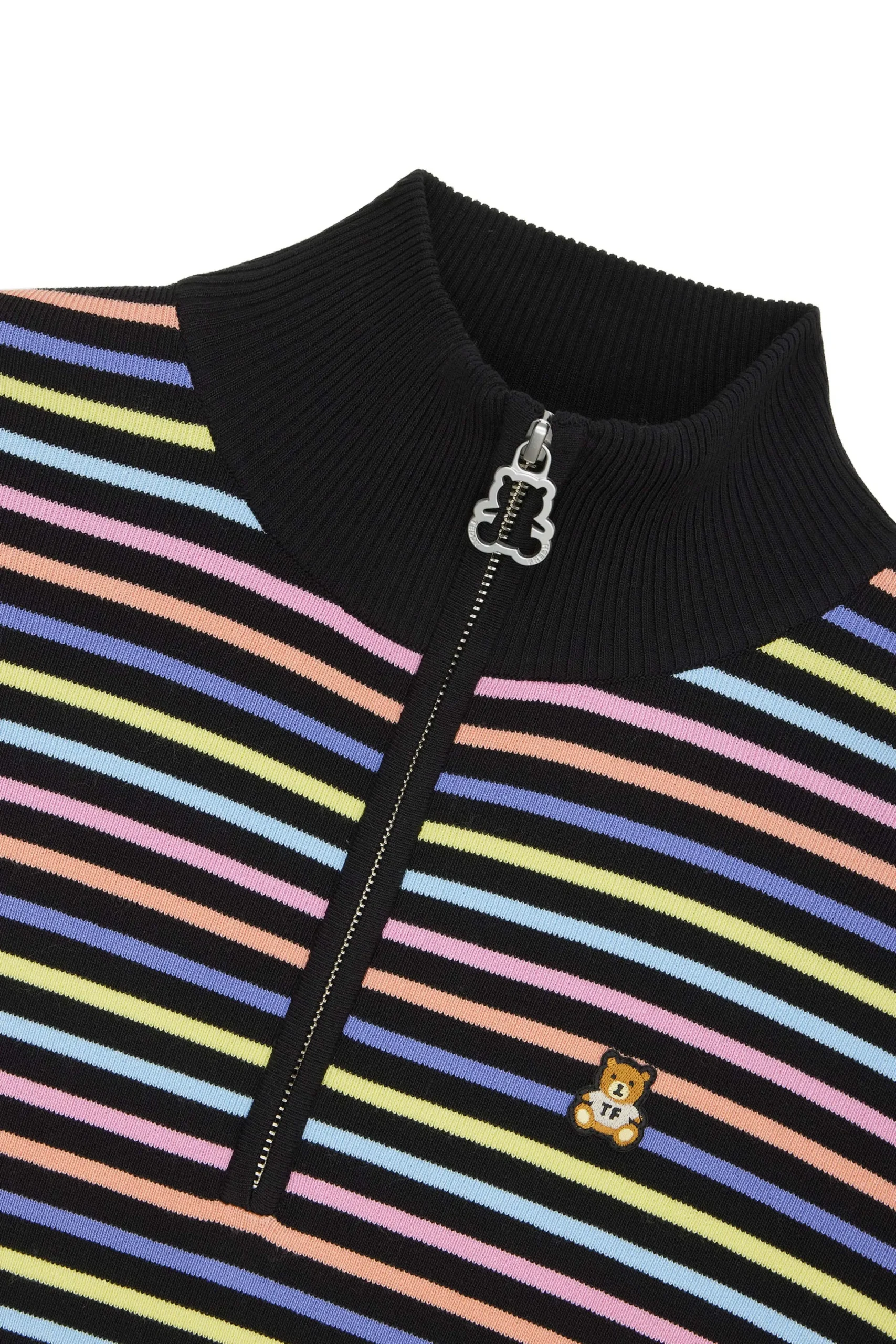 Striped Knit Half Zip Top-Teddy Fresh Flash Sale