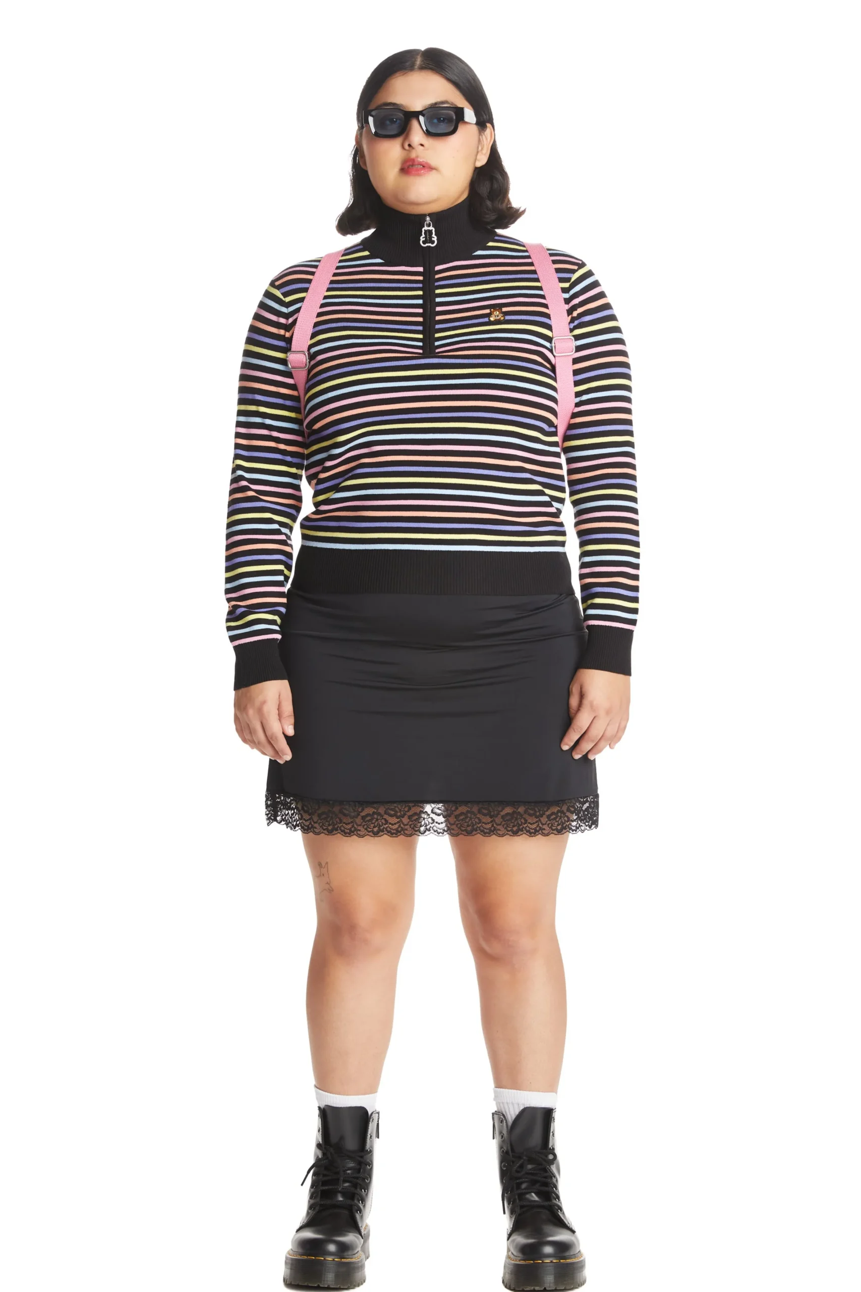 Striped Knit Half Zip Top-Teddy Fresh Flash Sale