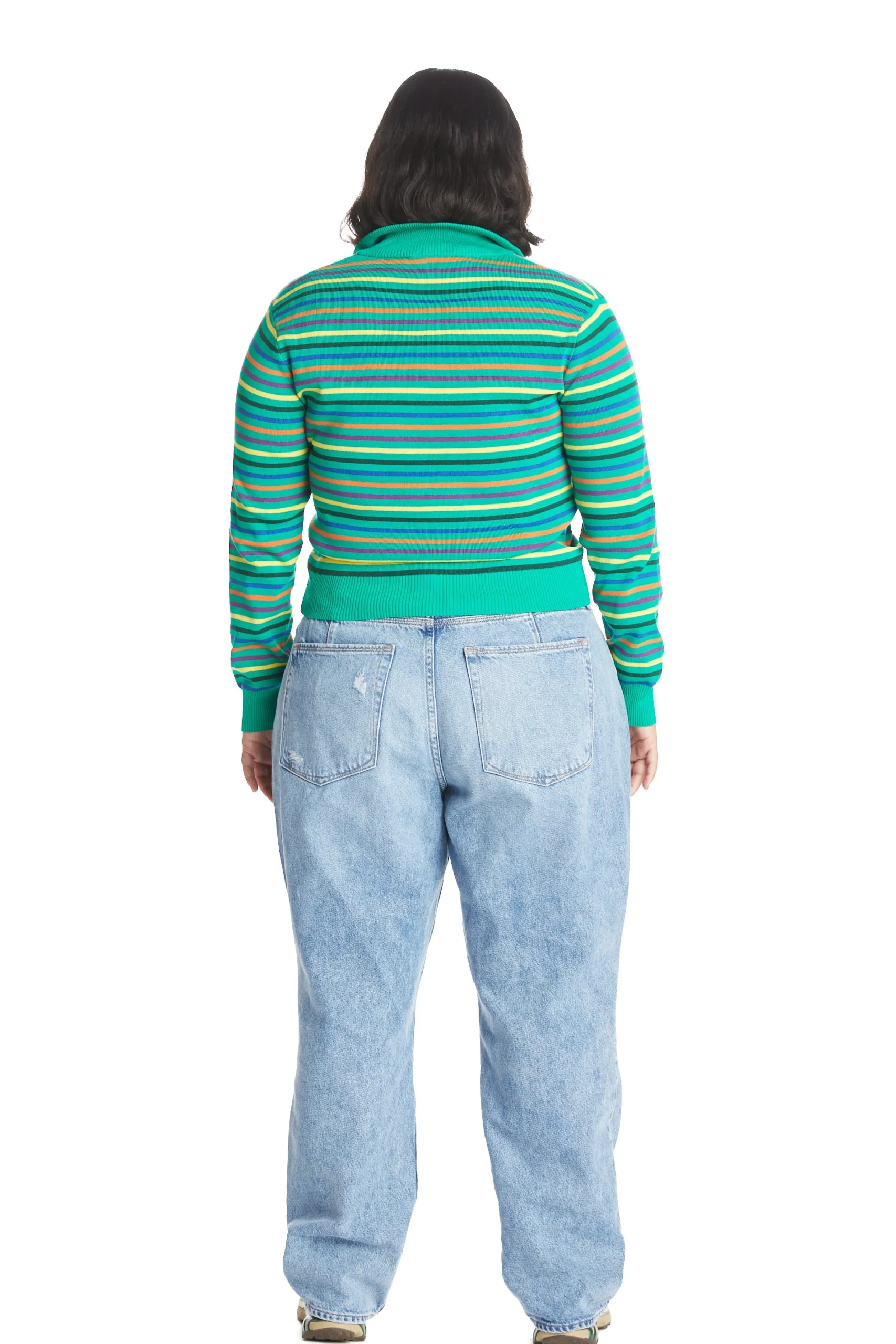 Striped Knit Half Zip Top-Teddy Fresh Flash Sale