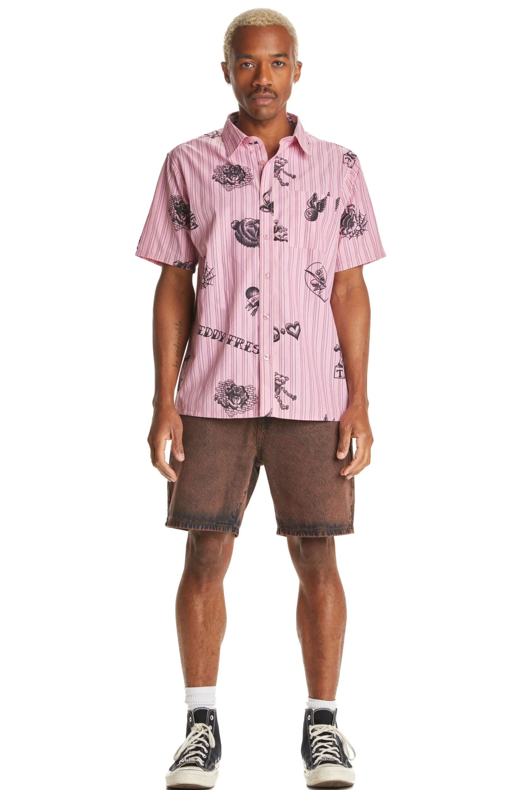 Tattoo Button Up Shirt-Teddy Fresh Online