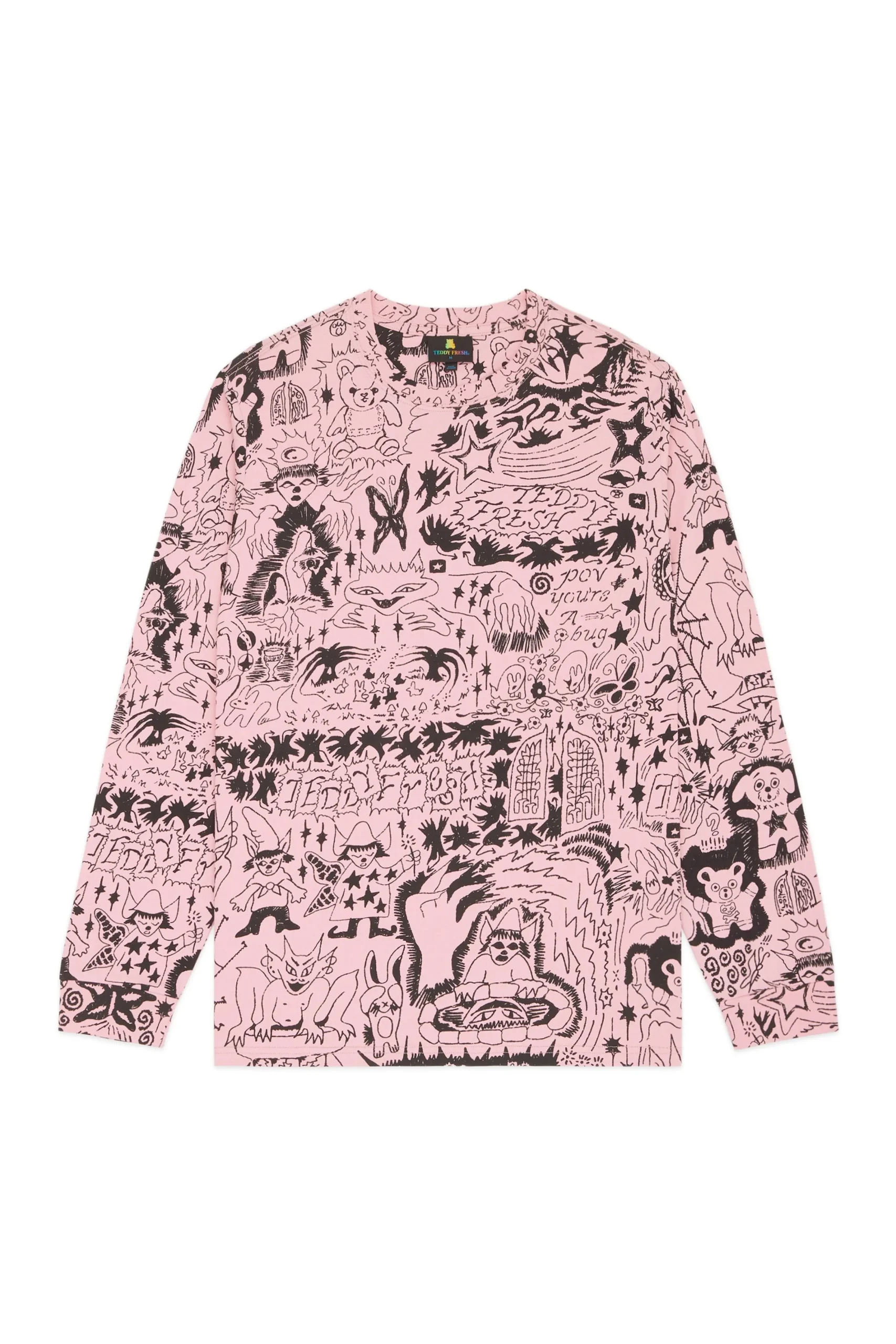 Tattoo Print Tee-Teddy Fresh Best Sale