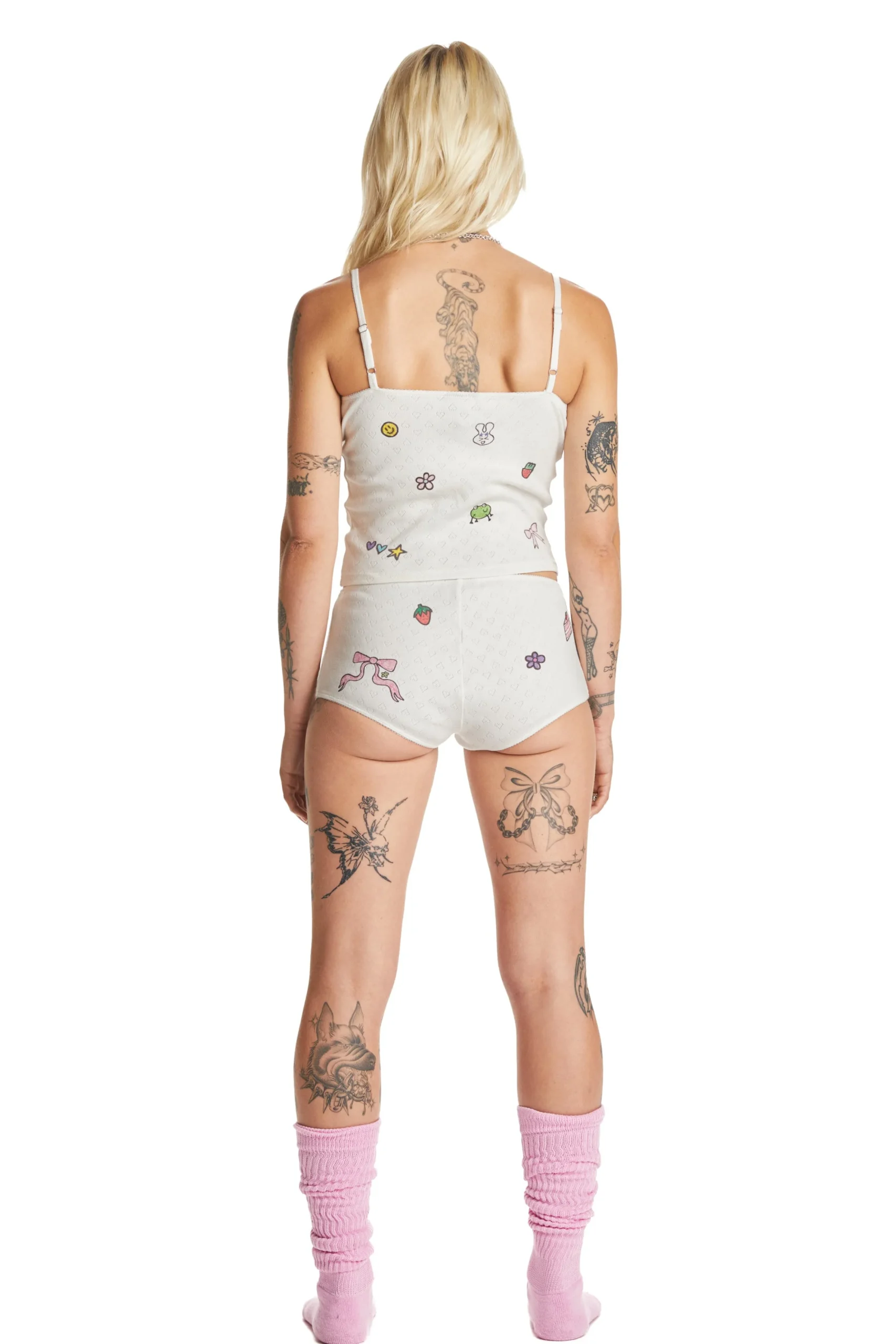 TF X Blo_oberry Little Bow Pointelle Camisole-Teddy Fresh Clearance