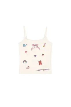 TF X Blo_oberry Little Bow Pointelle Camisole-Teddy Fresh Clearance