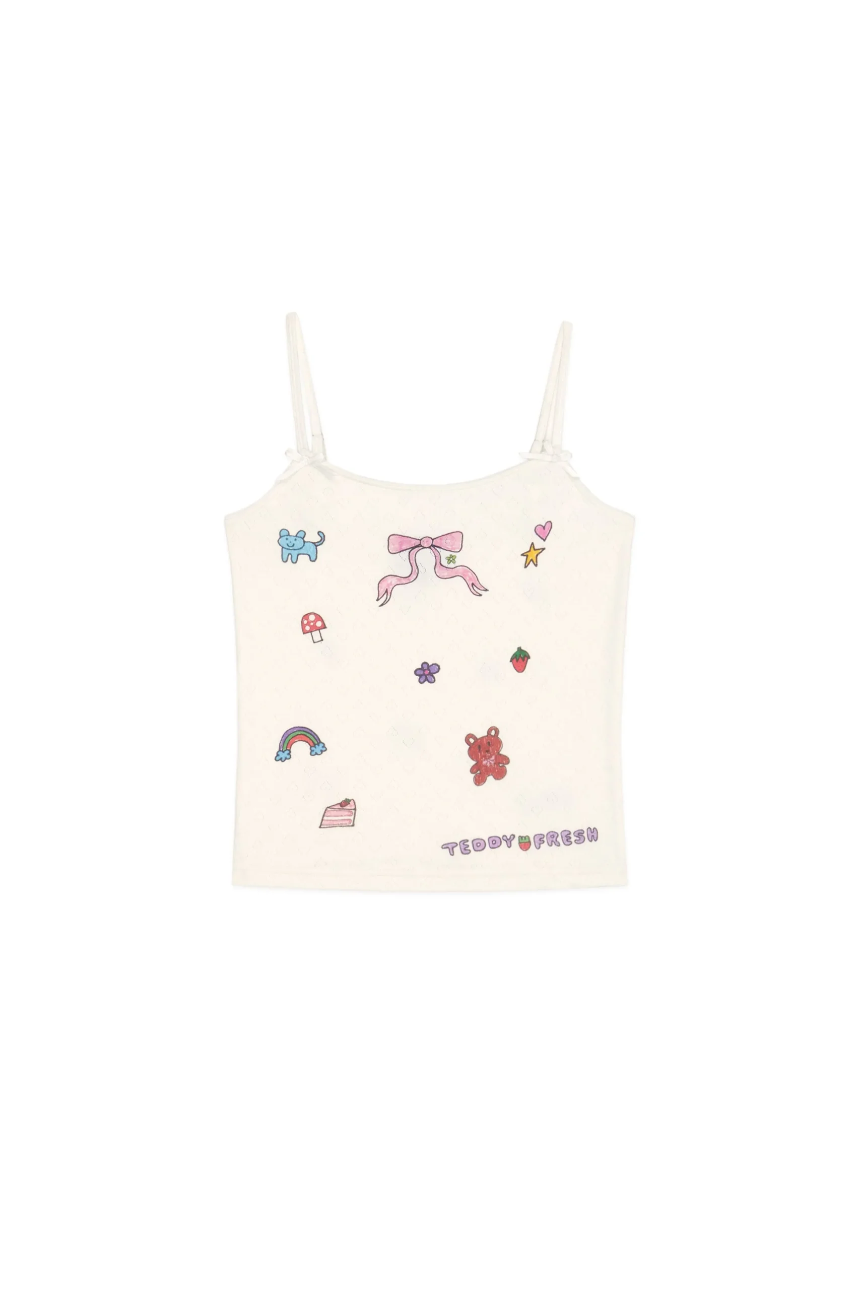 TF X Blo_oberry Little Bow Pointelle Camisole-Teddy Fresh Clearance