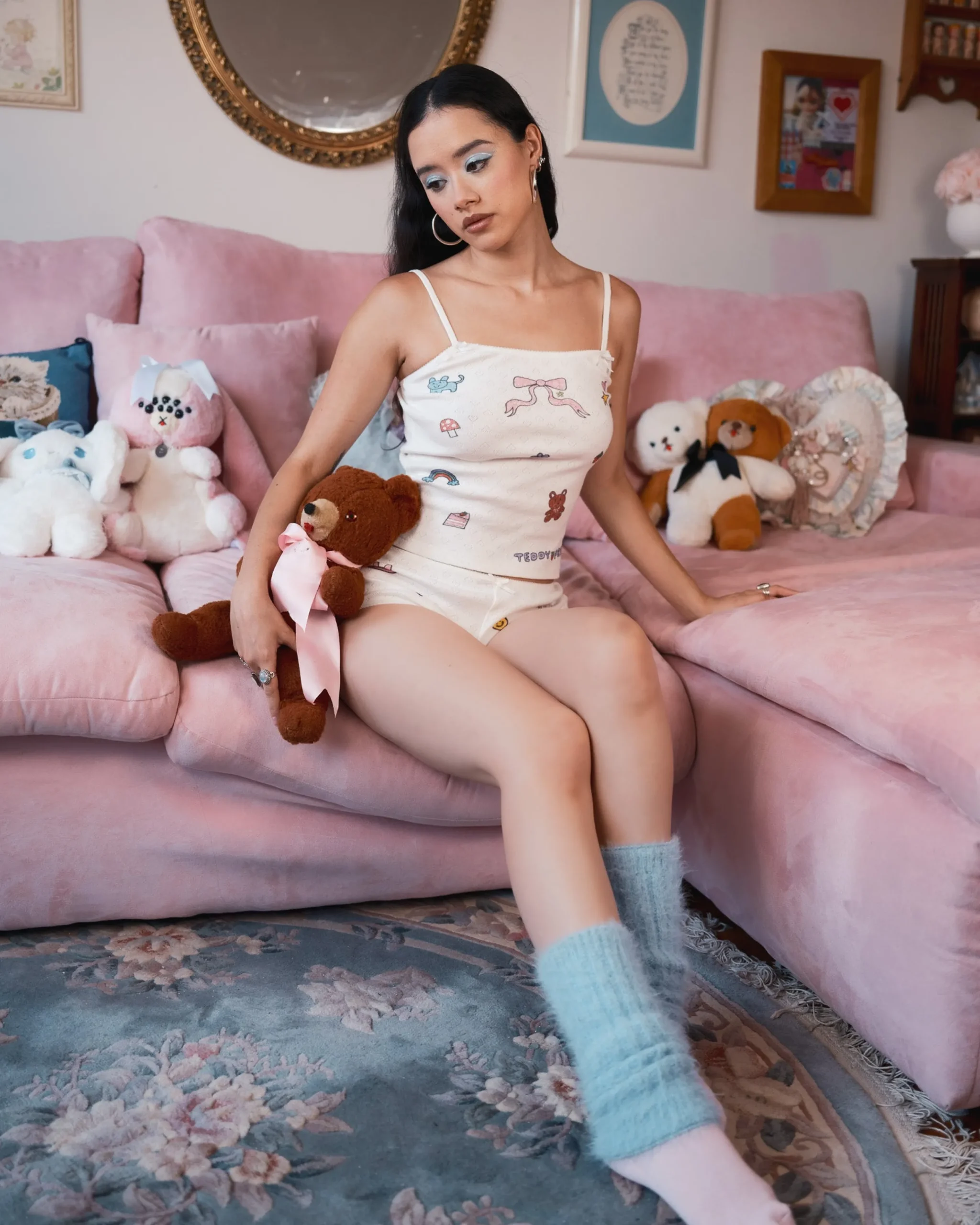TF X Blo_oberry Little Bow Pointelle Camisole-Teddy Fresh Clearance