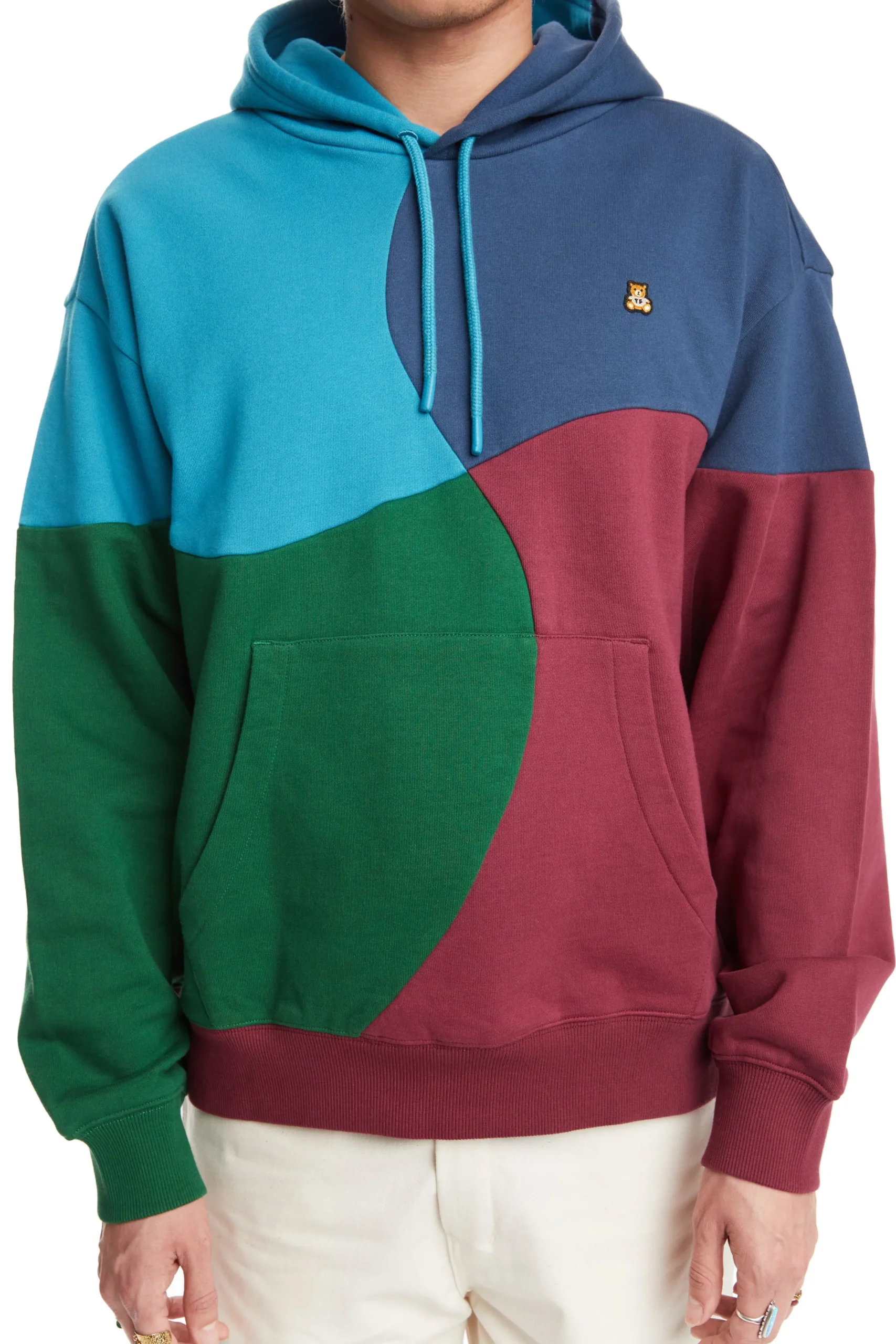 Wave Patchwork Hoodie-Teddy Fresh Hot