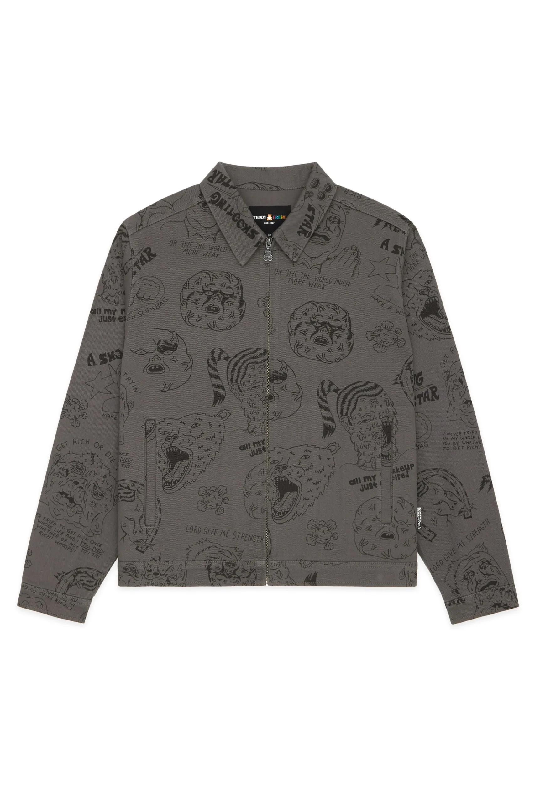Will Laren Sketches Zip Jacket-Teddy Fresh Cheap