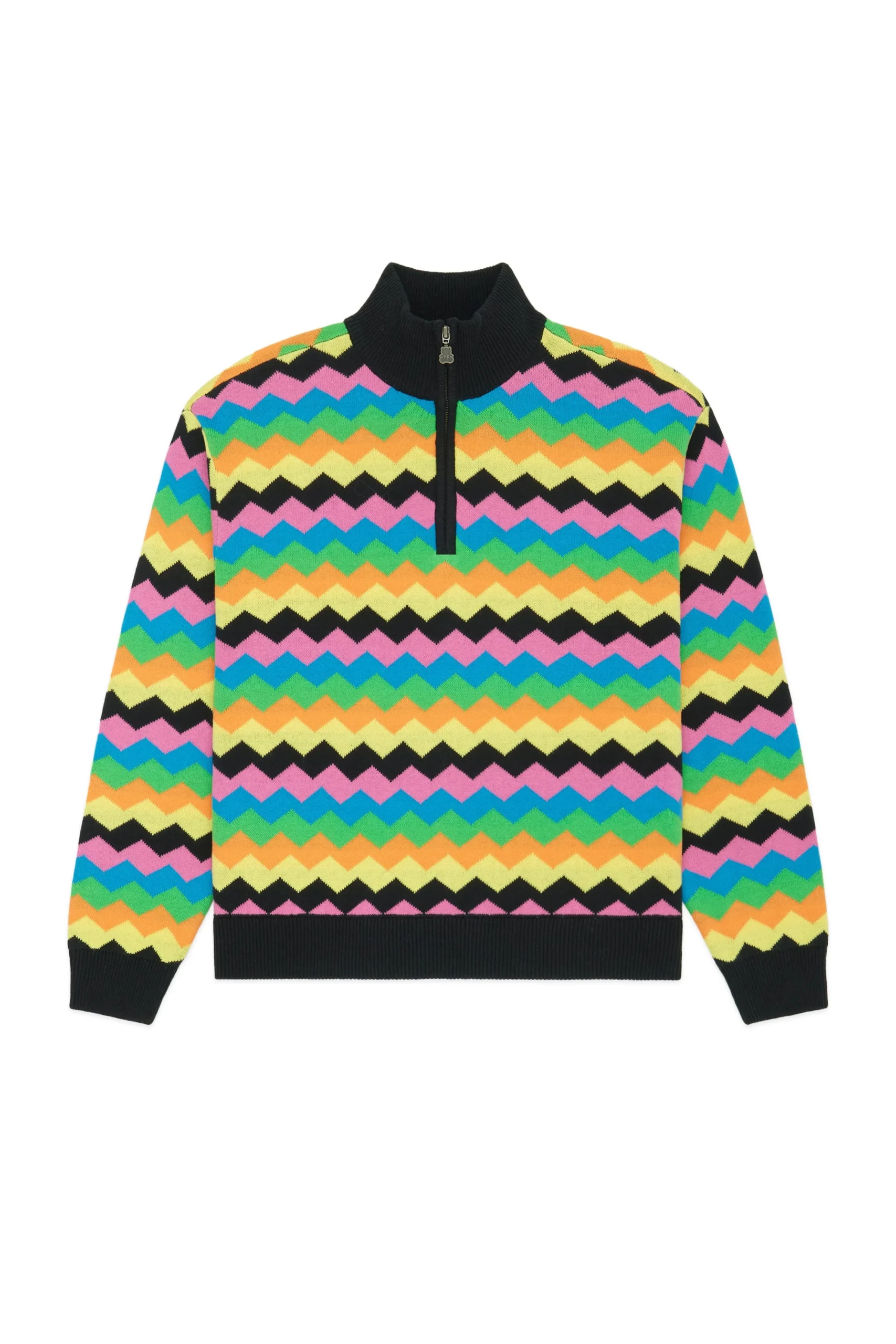Zig Zag Quarter Zip Sweater-Teddy Fresh Cheap